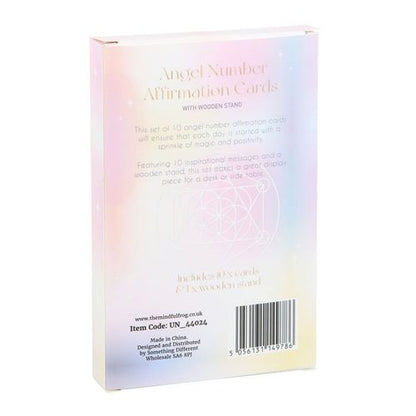 Angel Number Affirmation Cards with Wooden Stand