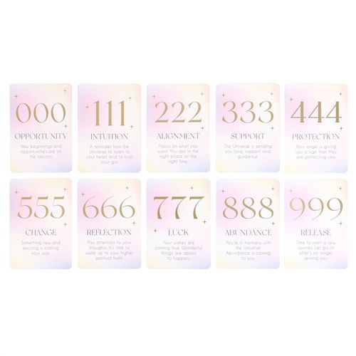 Angel Number Affirmation Cards with Wooden Stand